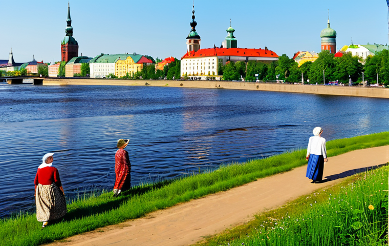 리가의 여름 풍경**

"A picturesque view of Riga during summer, safe for work. The Daugava River reflects the warm sunlight, with colorful buildings lining the shore. People stroll along the riverbank, dressed in modest summer attire, enjoying the pleasant weather. Perfect anatomy, correct proportions, natural pose, professional photography, high quality, appropriate content, fully clothed, professional, modest, family-friendly."

**