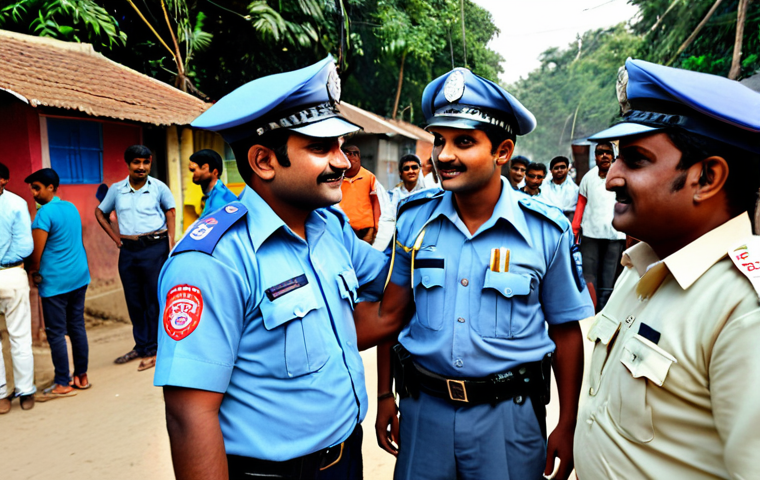 라트비아 범죄율 - A professional businesswoman in a modest, traditional Bengali saree, working at a desk in a modern o...